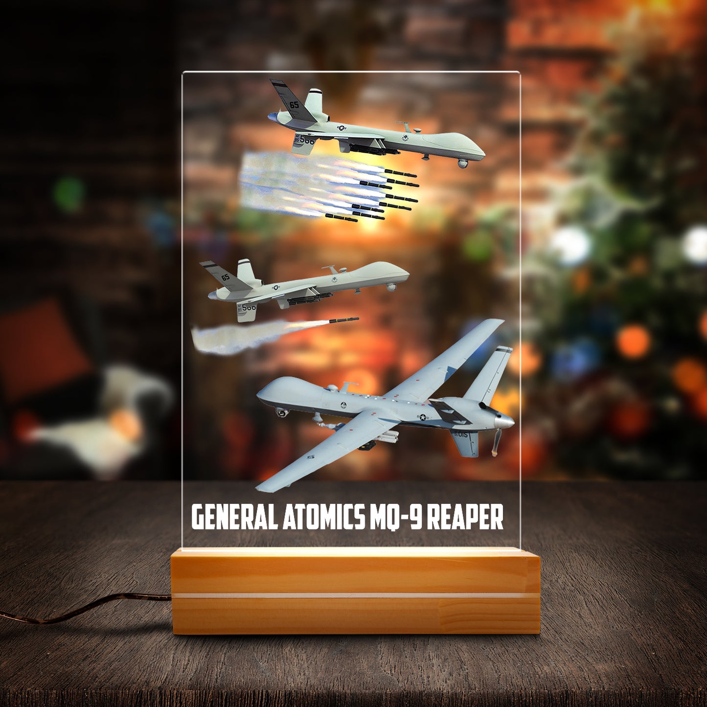 General Atomics MQ-9 Reaper Custom Shape Tail Photo Night Light