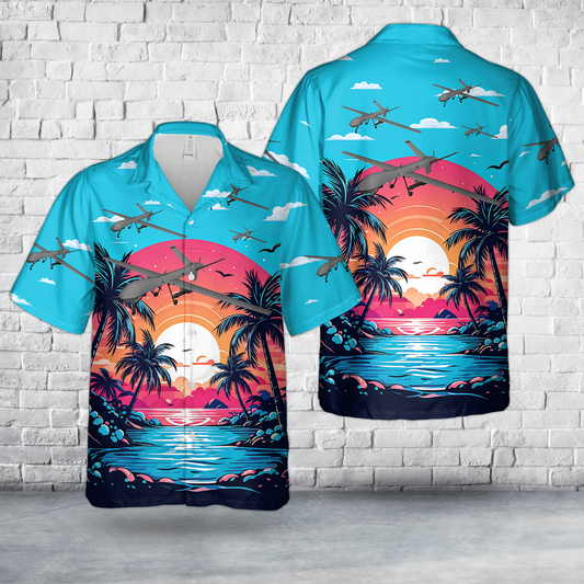 General Atomics MQ-9 Reaper M-001 Hawaiian Shirt