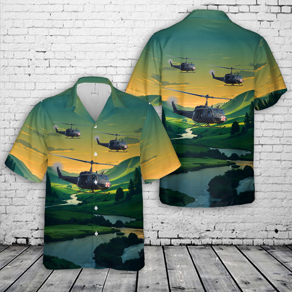 Georgia Army National Guard  832nd Medical Company UH-1 Iroquois Hawaiian Shirt