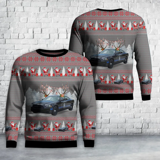 Georgia Department of Corrections Probation Dodge Charger AOP Christmas Sweater