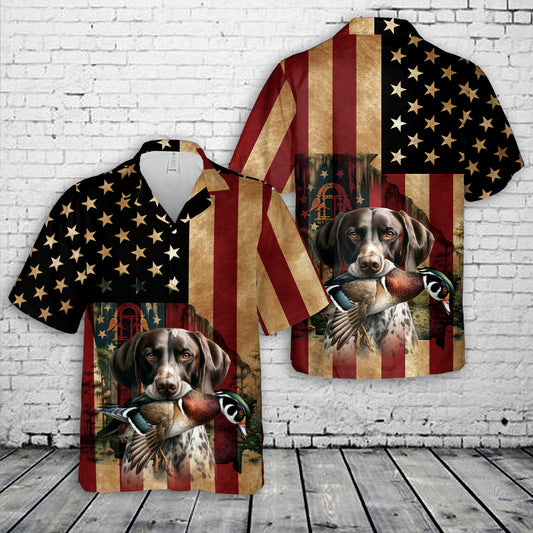 Georgia Duck Hunting Dog Hawaiian Shirt