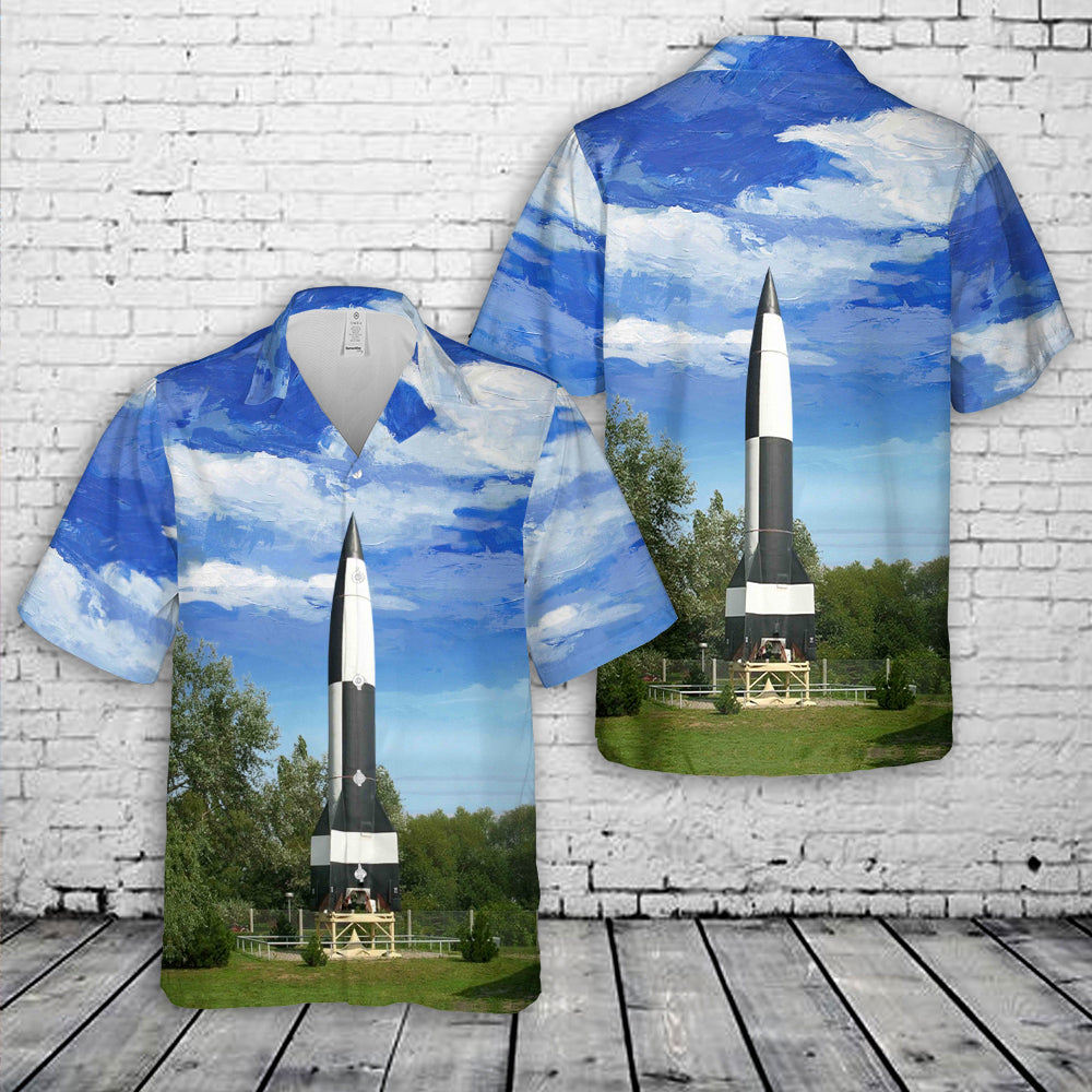German A4 V2 Ballistic Missile Hawaiian Shirt