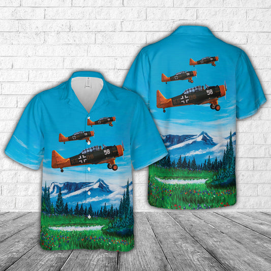German Air Force Luftwaffe North American Aviation NA-64 In WWII Hawaiian Shirt