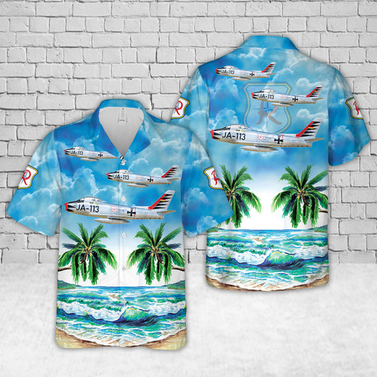 German Air Force Canadair CL-13 Mk.6 Sabre, Jagdgeschwader 71 (JG 71) “Richthofen”, JA+113, Luftwaffe Wittmundhafen Air Base Hawaiian Shirt