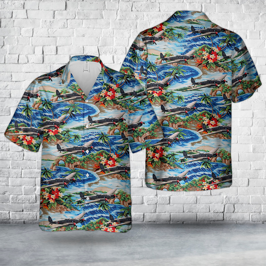German Air Force Heinkel He 111 Bomber Aircraft In WW2 Hawaiian Shirt