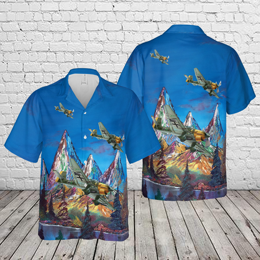 German Air Force Junkers Ju 87 Stuka Bomber Aircraft In WW2 Hawaiian Shirt