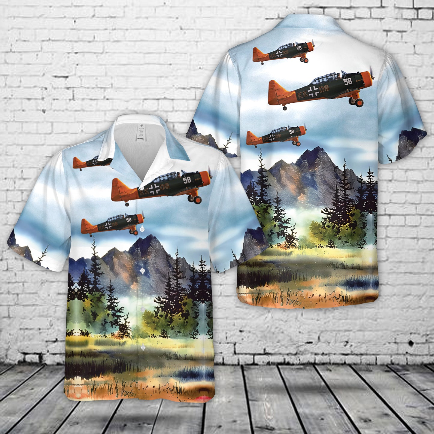 German Air Force/Luftwaffe North American Aviation NA-64 In WWII Hawaiian Shirt
