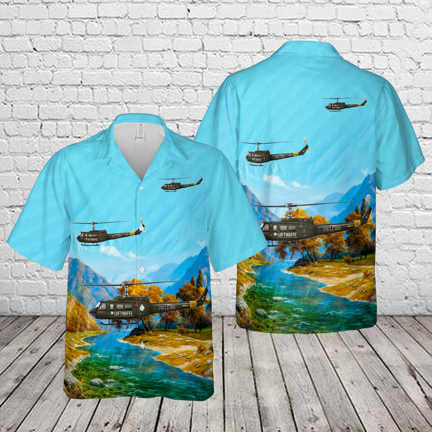 German Air Force UH-1D "Huey" 70+55 Hawaiian Shirt