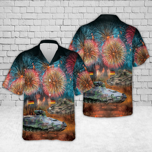 German Army Spz Marder 1 German Unity Day Celebration Anniversary Fireworks Hawaiian Shirt