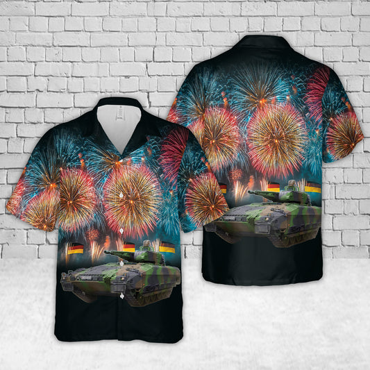 German Army Spz Puma German Unity Day Celebration Anniversary Fireworks Hawaiian Shirt