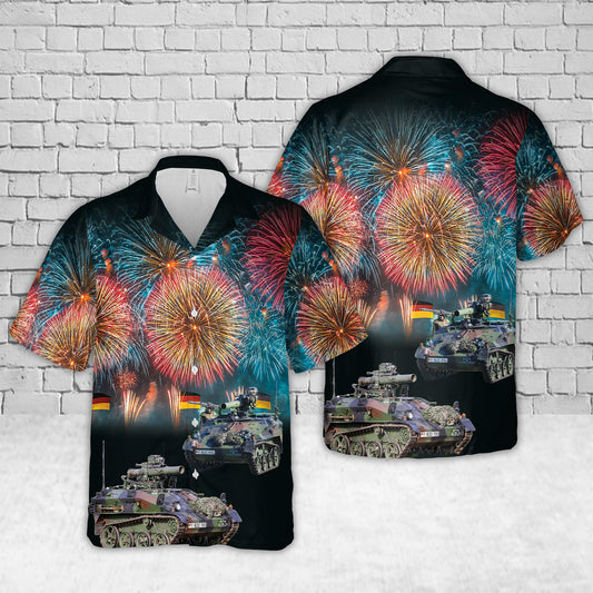German Army Wiesel 1 German Unity Day Celebration Anniversary Fireworks Hawaiian Shirt