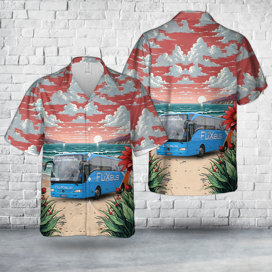 German FLiXbus Coach Hawaiian Shirt