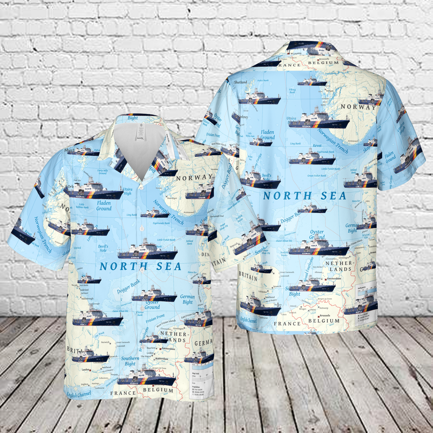 German Federal Coast Guard BP 81 Potsdam Hawaiian Shirt
