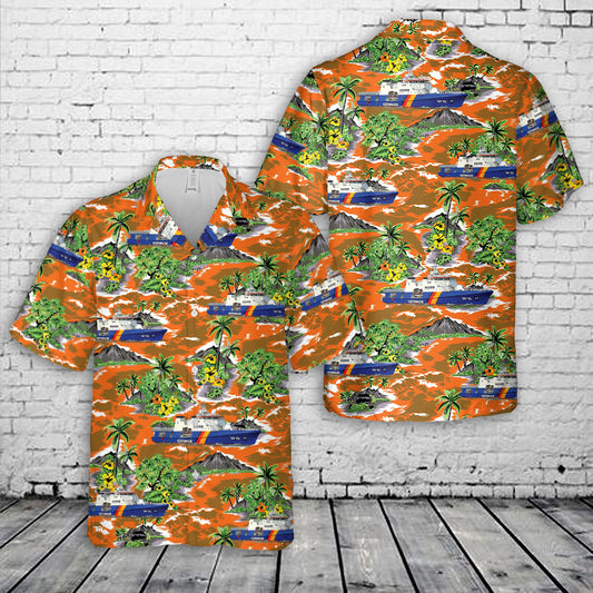 German Federal Coast Guard BP 82 Bamberg Hawaiian Shirt