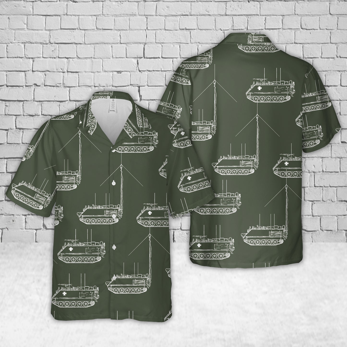 German M113 radio control unit with 3 antennas on the vehicle Hawaiian Shirt