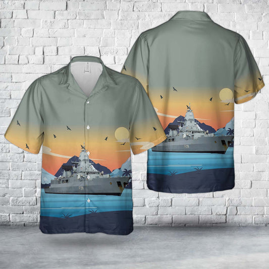German Navy F219 Sachsen Sachsen-class frigate Hawaiian Shirt