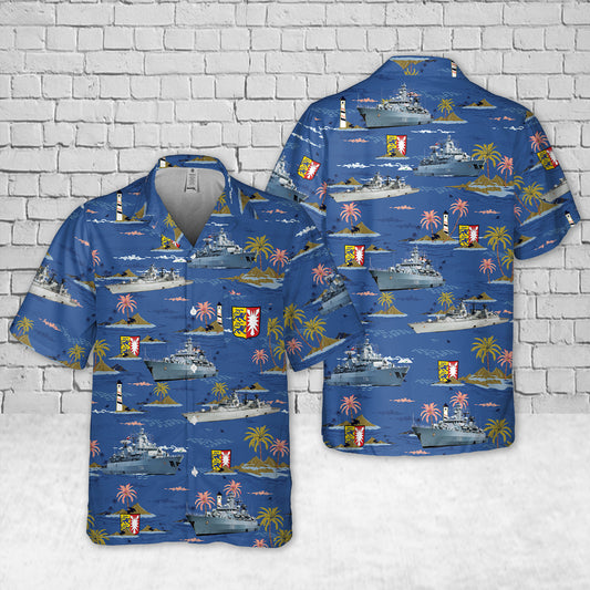 German Navy Frigate F 216 FGS Schleswig-Holstein Pocket Hawaiian Shirt