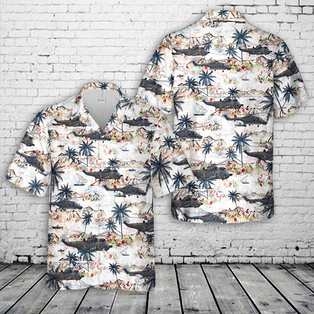 German Navy Naval Air Wing 5 (MFG 5) Westland Sea King And Westland Lynx Mk 88A Hawaiian Shirt