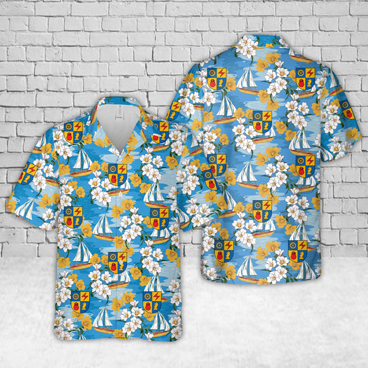 German Navy Naval Operations School Marineoperationsschule (MOS) Hawaiian Shirt