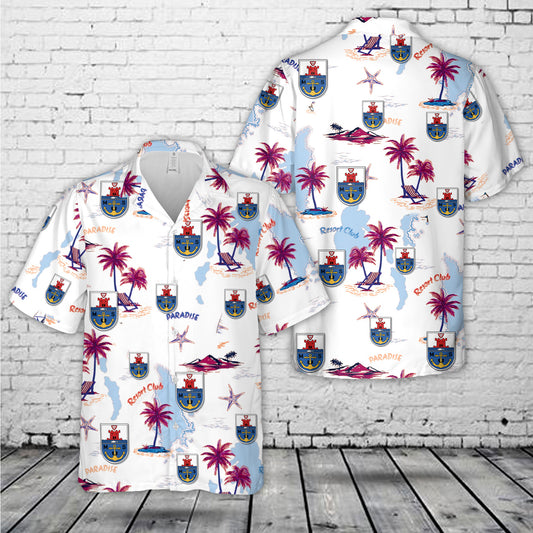 German Navy Naval Petty Officer School Marineunteroffizierschule (MUS) Hawaiian Shirt