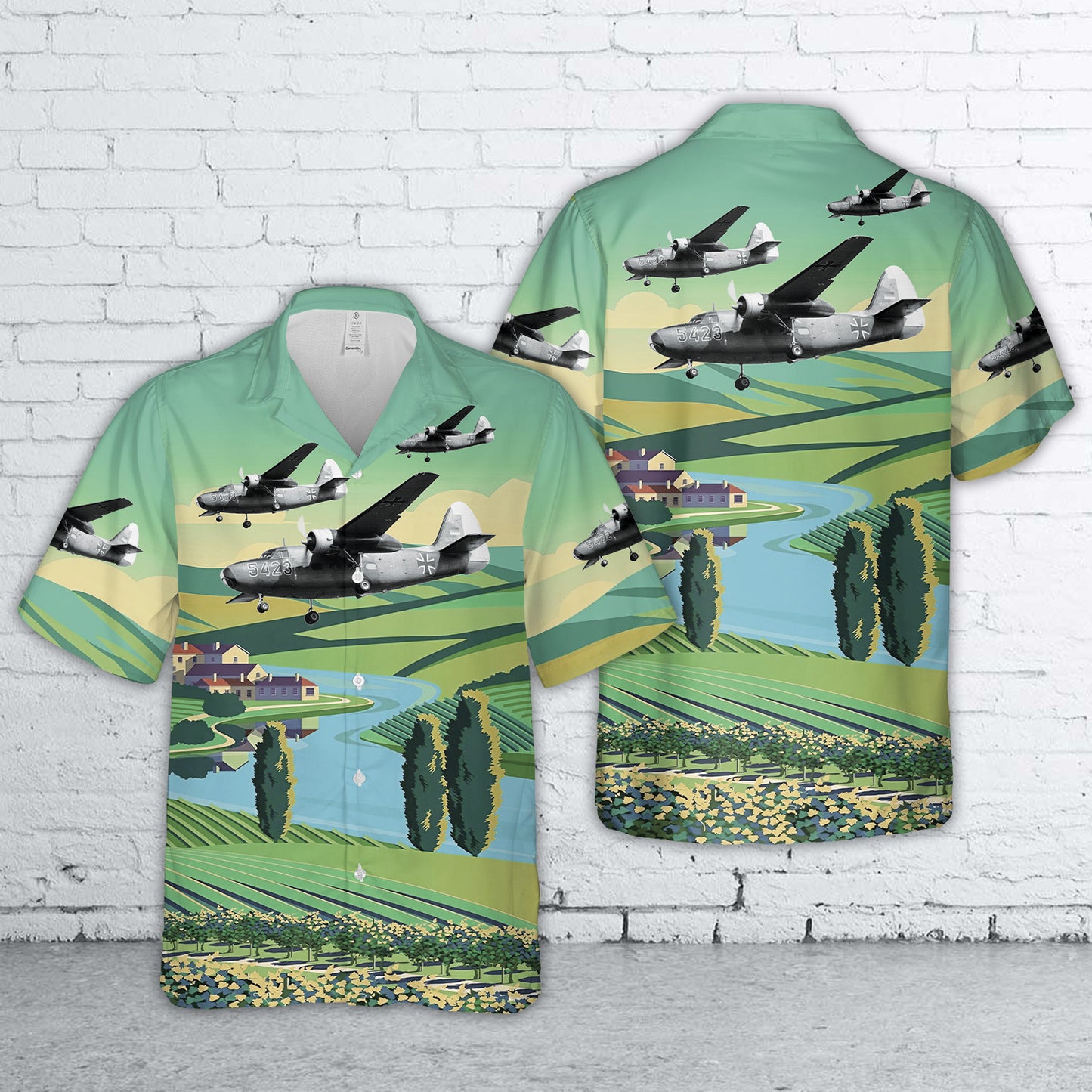 German Navy Percival (Hunting Percival) P-66 Pembroke C54 Hawaiian Shirt