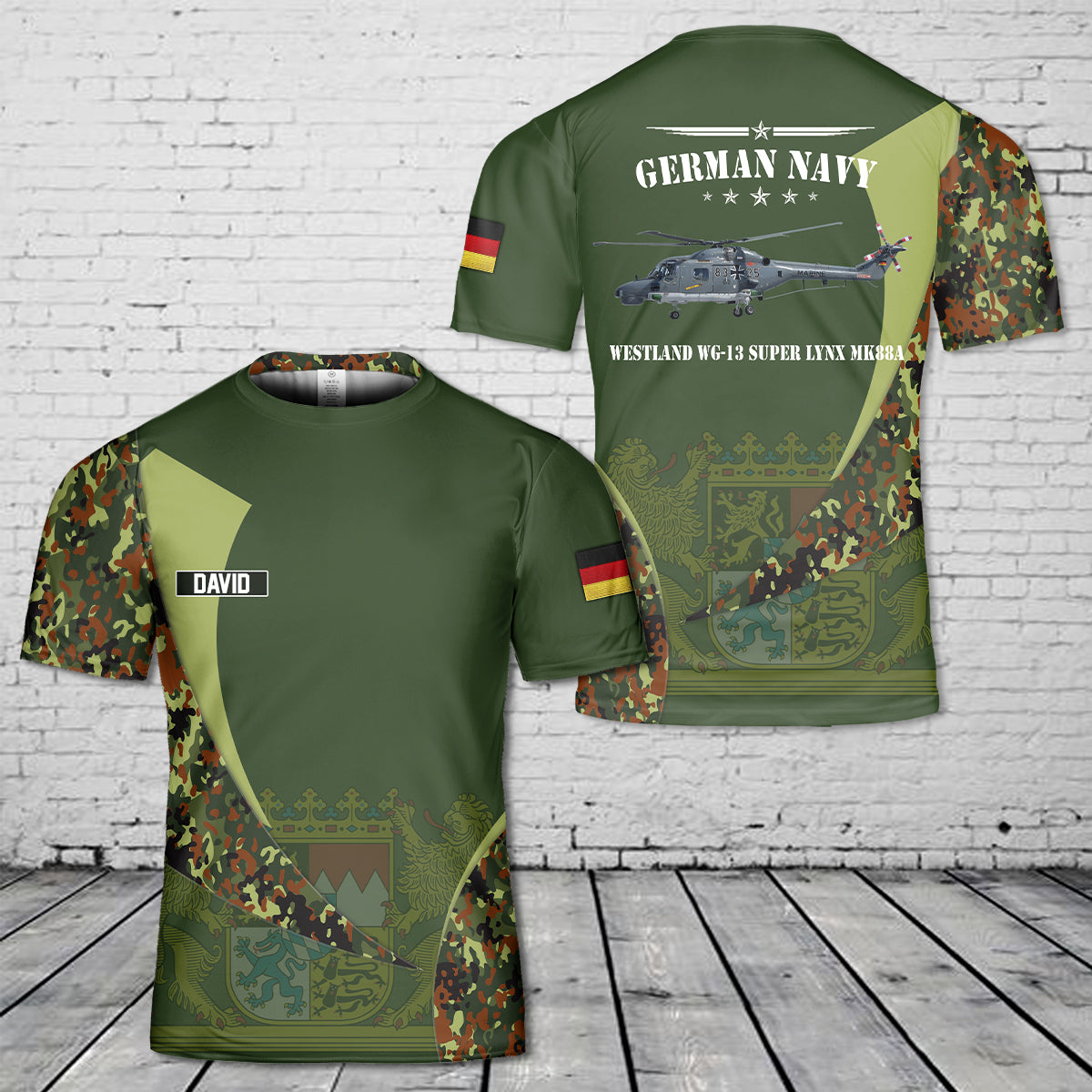 German Navy Westland WG-13 Super Lynx Mk88a 3D T-Shirt