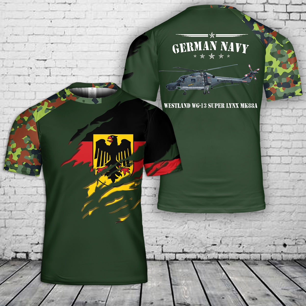 German Navy Westland WG-13 Super Lynx Mk88a 3D T-shirt