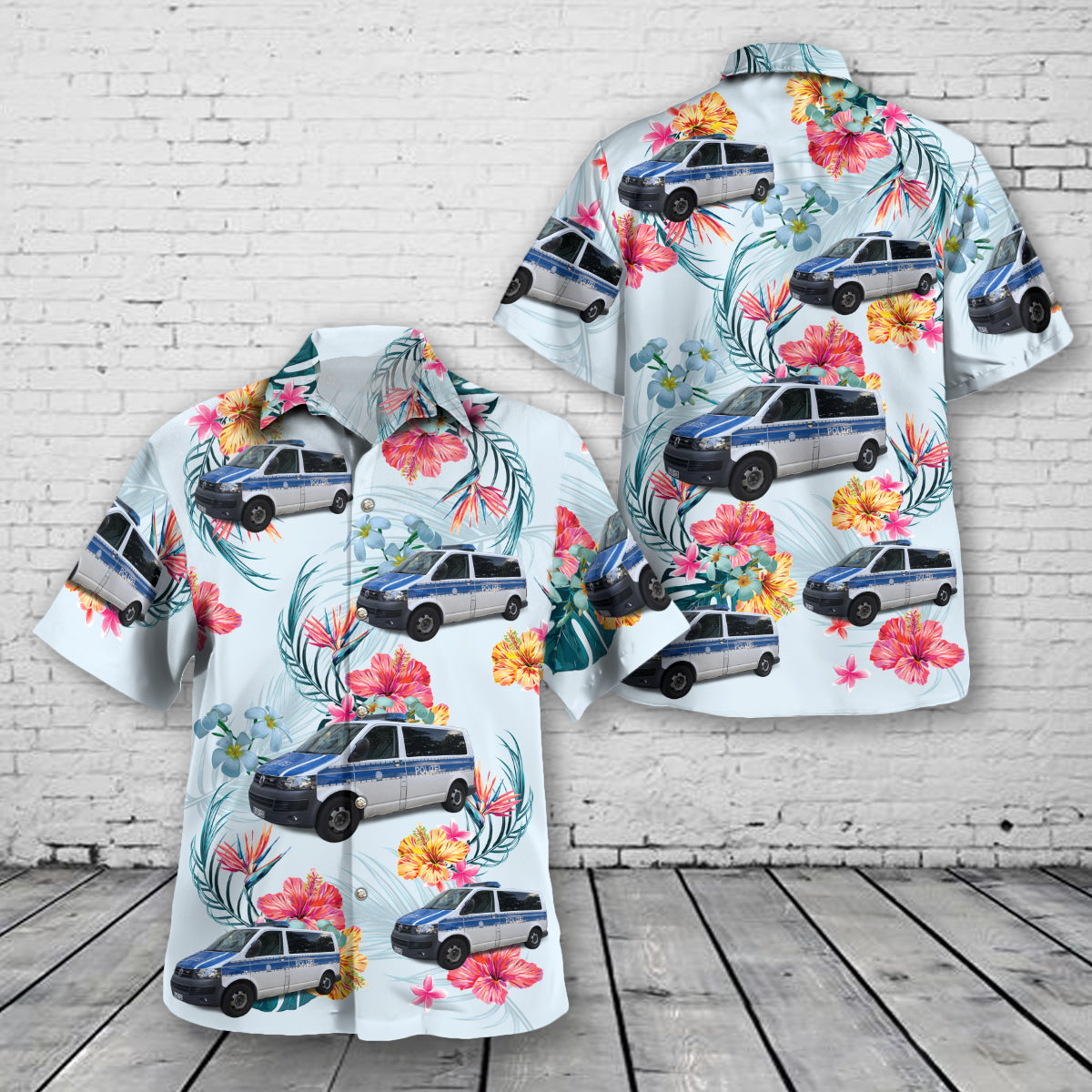 German Police Car Hawaiian Shirt