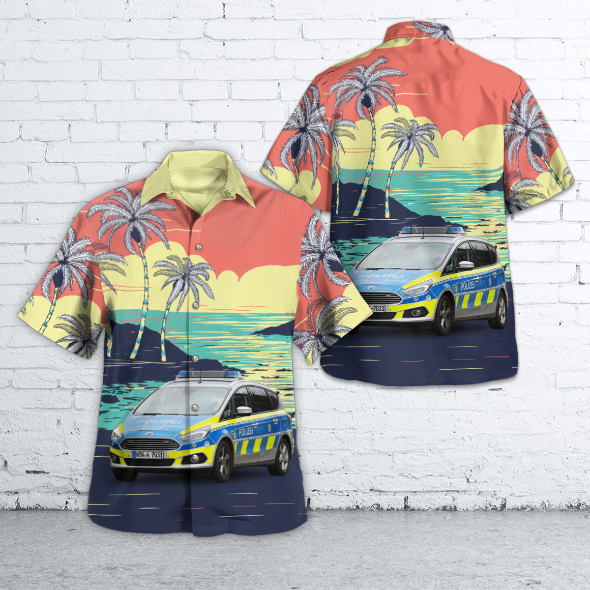 German Police Ford S-Max Hawaiian Shirt