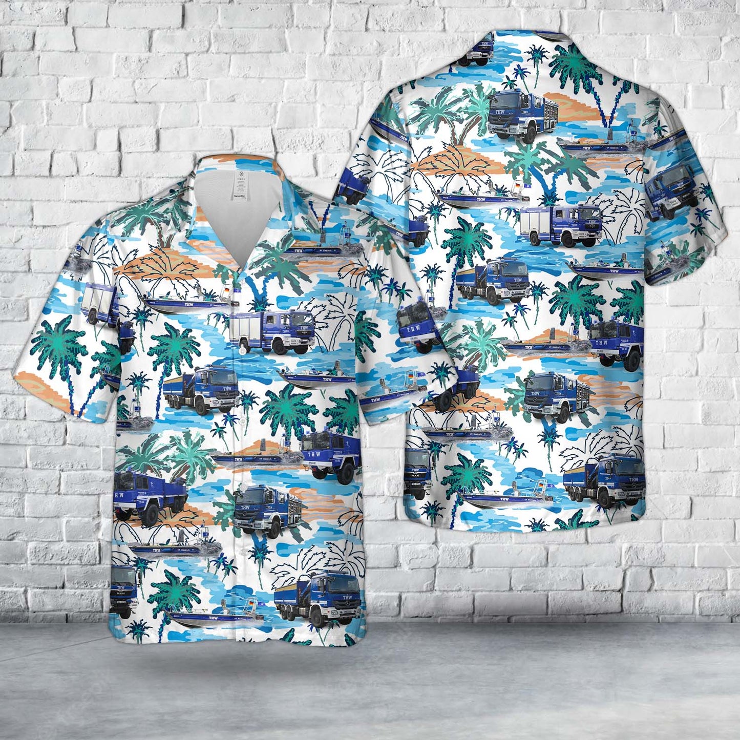 German Technisches Hilfswerk Hawaiian Shirt