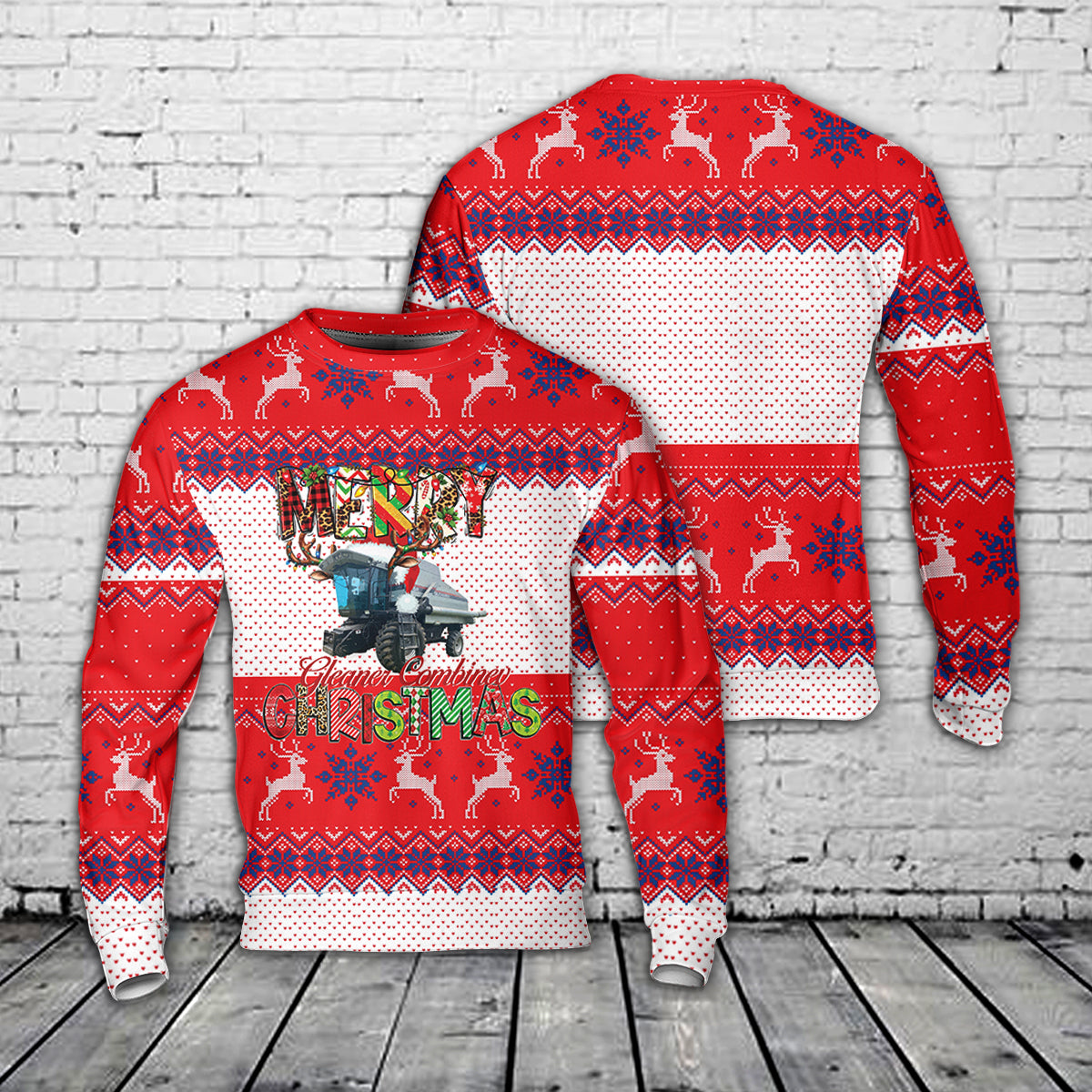 Gleaner Combine Christmas AOP Sweater