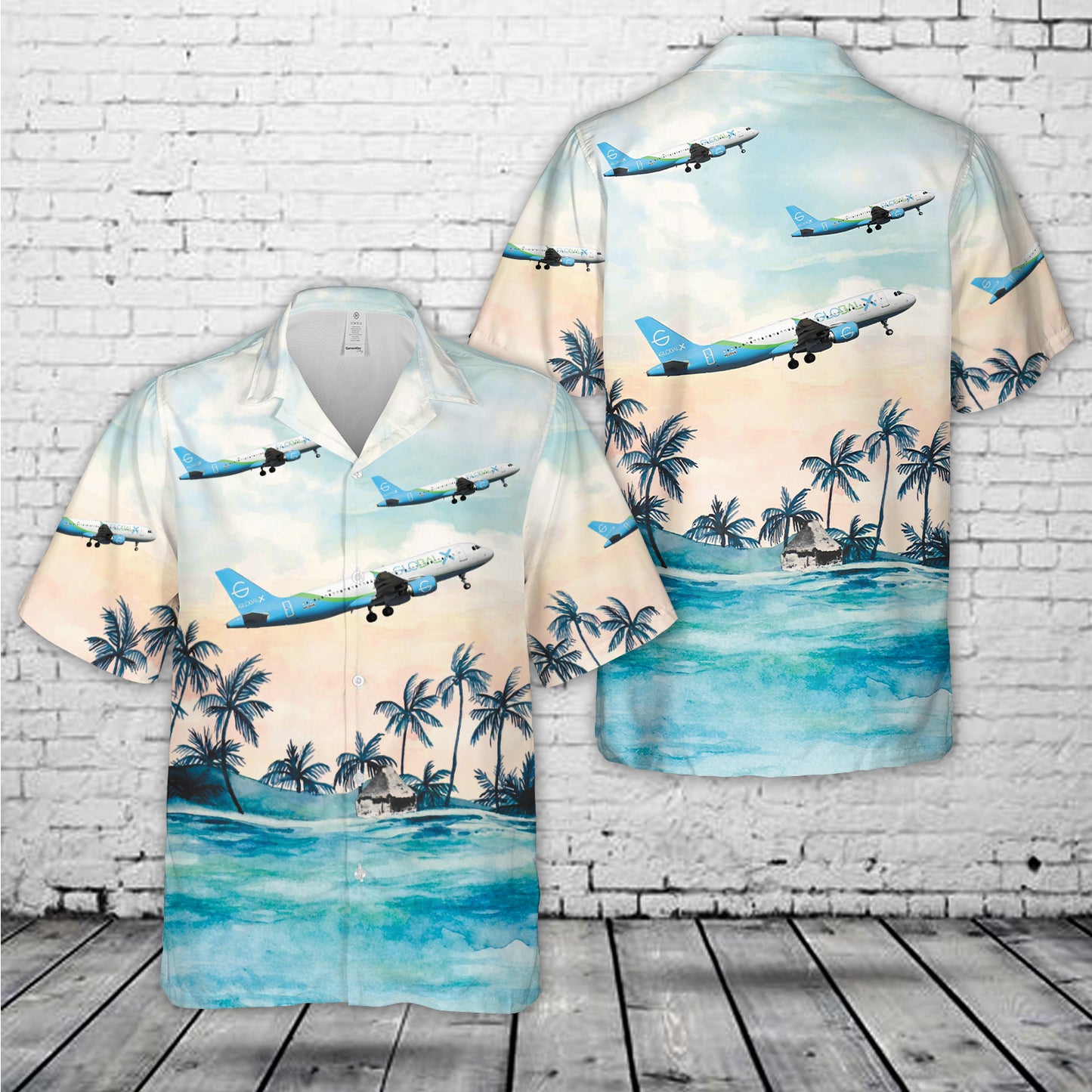 Global X Airlines Airbus A320 Hawaiian Shirt