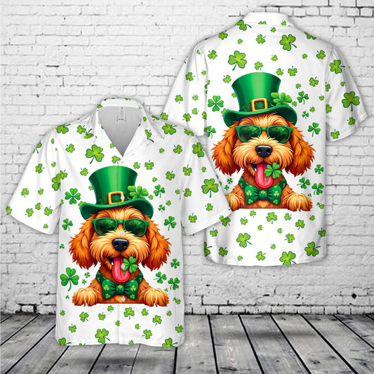 Goldendoodle St. Patrick's Day Hawaiian Shirt
