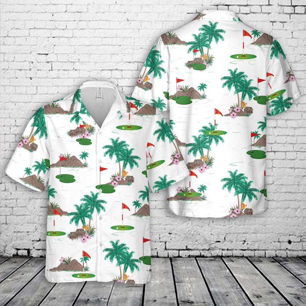 Golf Hole With Flag Hawaiian Shirt