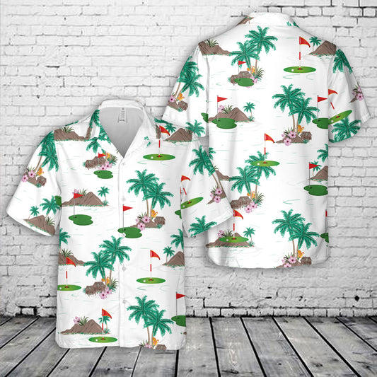 Golf Hole With Flag Hawaiian Shirt