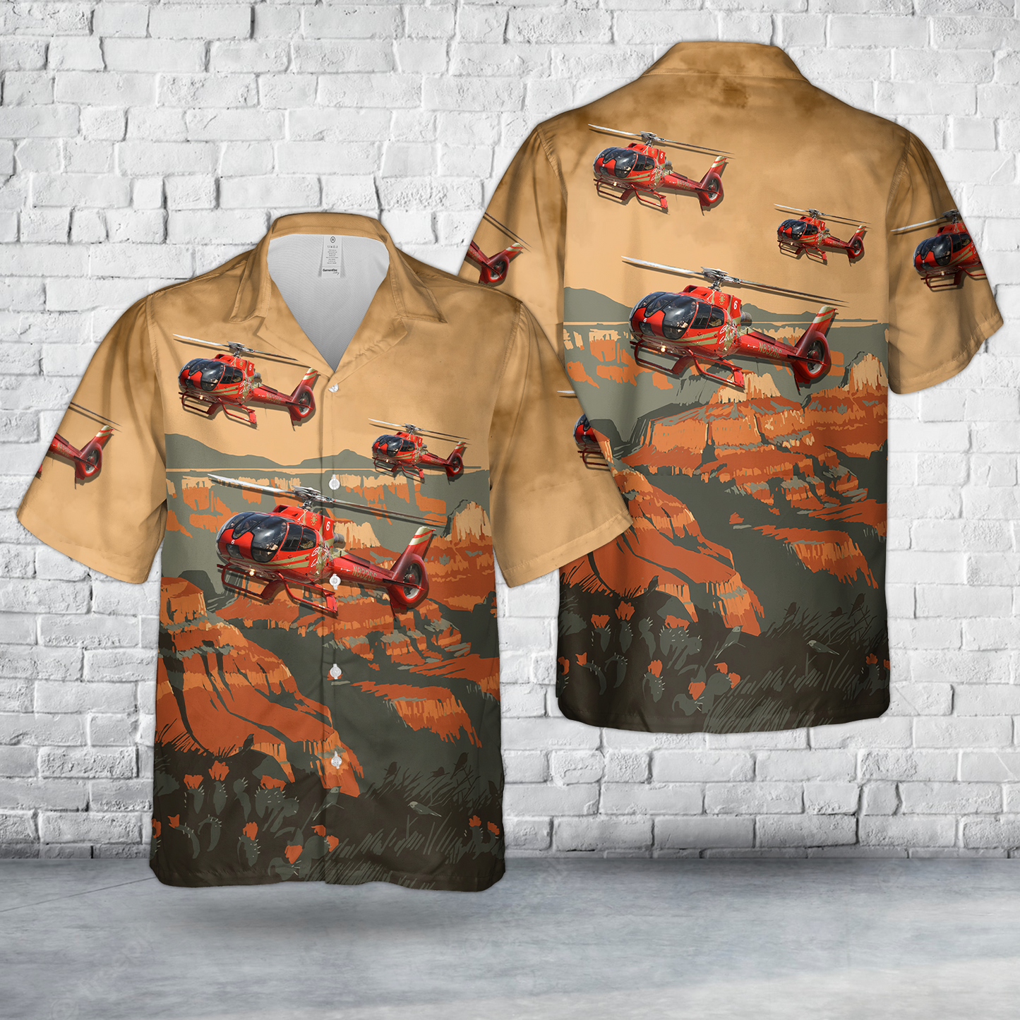 Grand Canyon Helicopter Eurocopter EC-130B-4 (AS-350B-4) Over Grand Canyon National Park Hawaiian Shirt