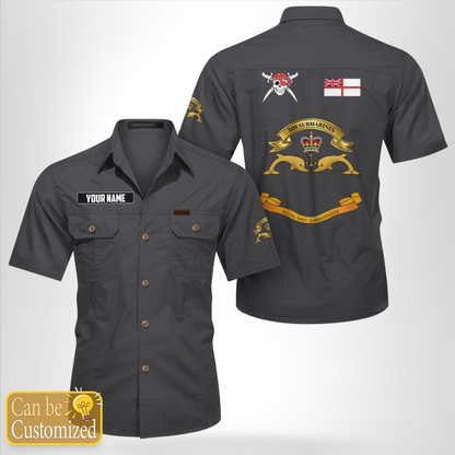 Custom Name Royal Navy Submarine Service Veteran Cotton cargo shirt