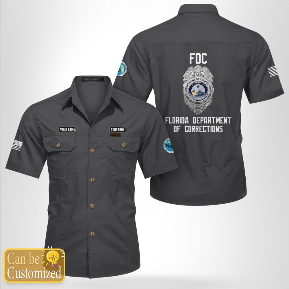 Custom Name And Rank Florida Department of Corrections (FDC) Cotton cargo shirt