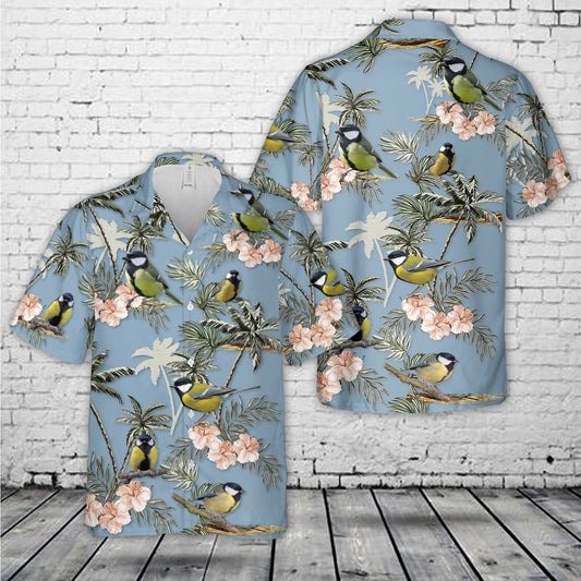 Great Tit Bird Hawaiian Shirt