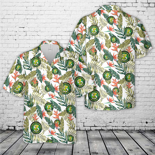 Green Beret Army 19th Special Forces Group Airborne 5th Battalion A-Team Hawaiian Shirt
