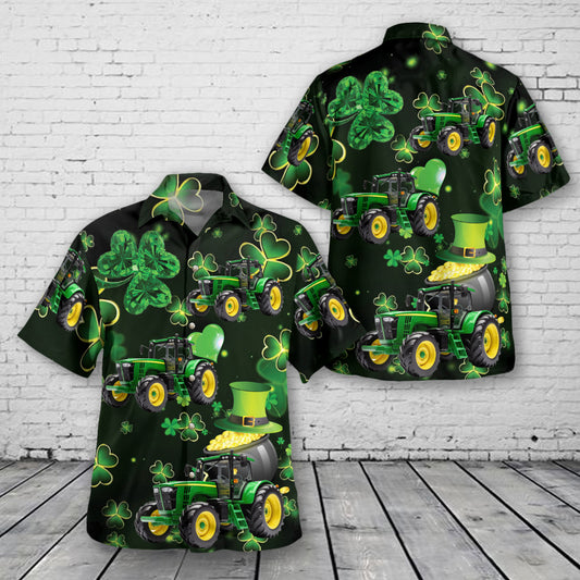 Green Tractor, Patrick's Day Hawaiian Shirt