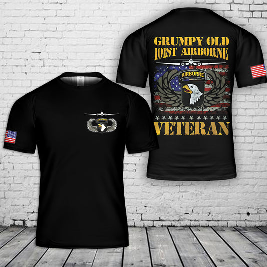 Grumpy Old 101st Airborne Division Veteran T-Shirt 3D