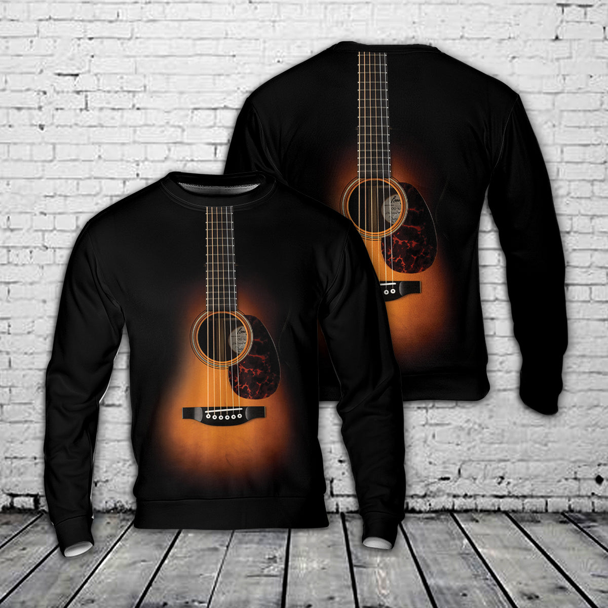 Guitar Black Style AOP Sweater