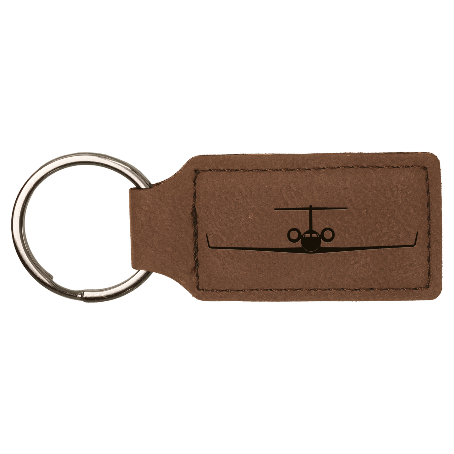 Gulfstream G550 Rectangle Leatherette Keychain (Made in US)