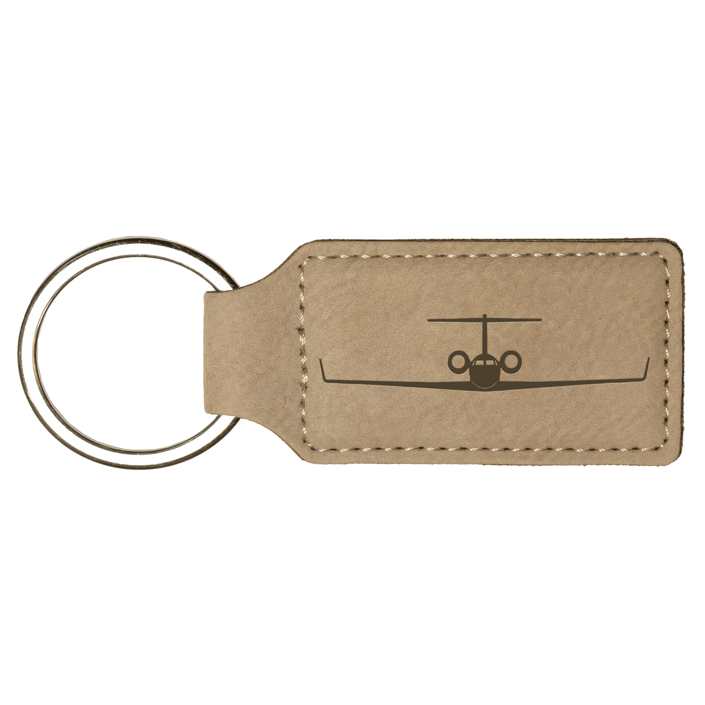 Gulfstream G550 Rectangle Leatherette Keychain (Made in US)