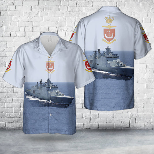 Royal Danish Navy / Kongelige Danske Marine - Frigate L 17 / F 342 HDMS Esbern Snare Hawaiian Shirt
