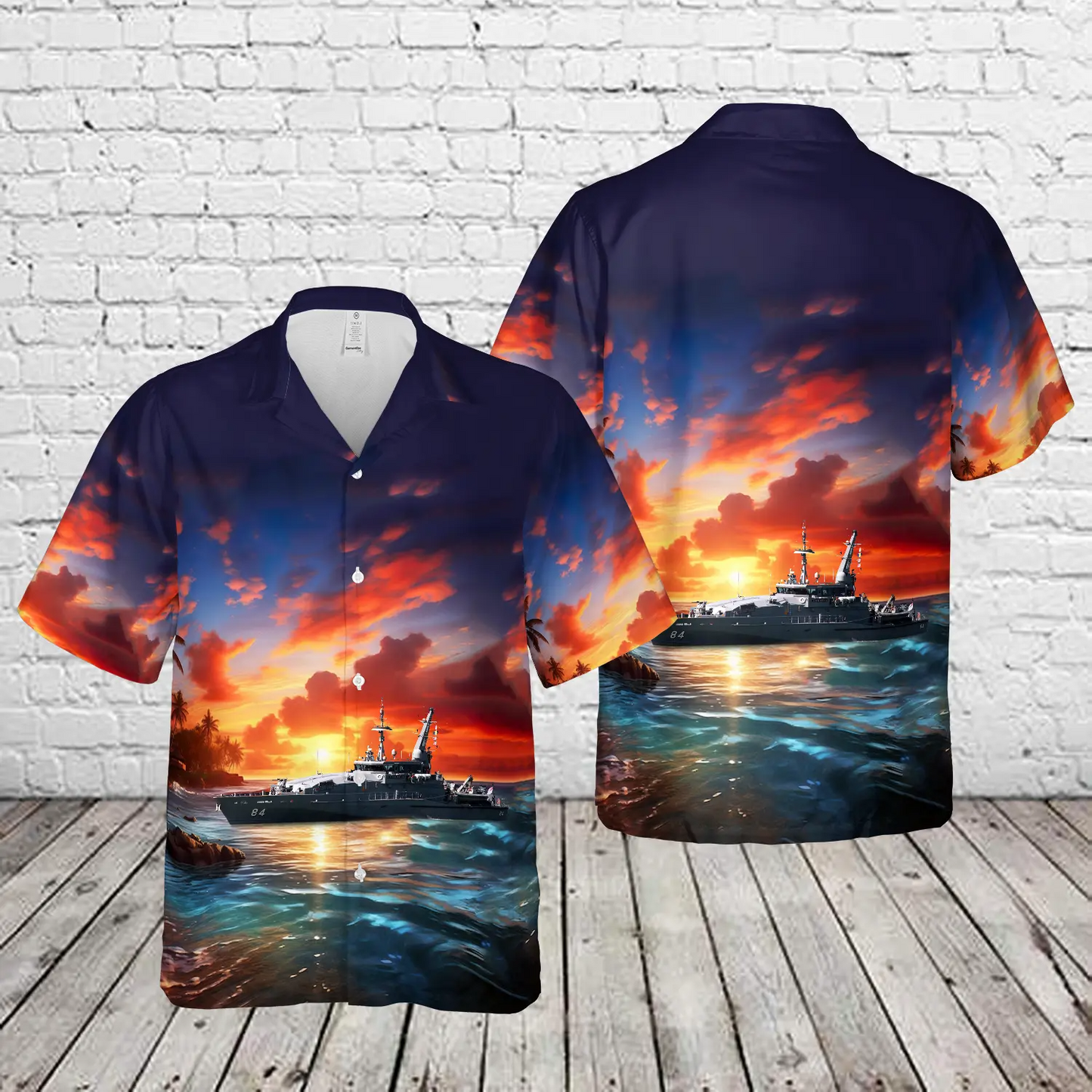 HMAS Larrakia (II) P84 Royal Australian Navy Armidale Class Patrol Boat Hawaiian Shirt