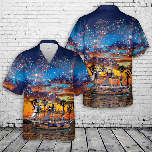 HMS Endeavour replica New Year Hawaiian Shirt