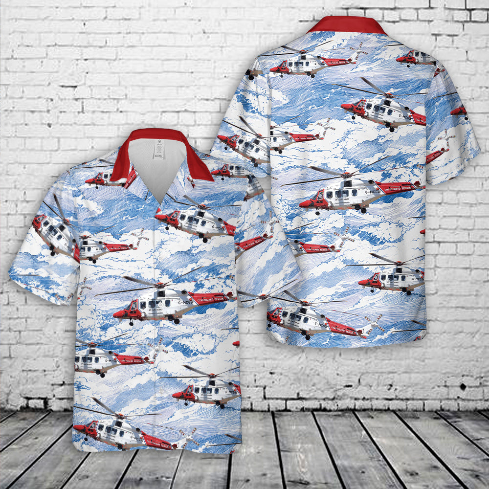 HM Coastguard Leonardo AW189 Hawaiian Shirt