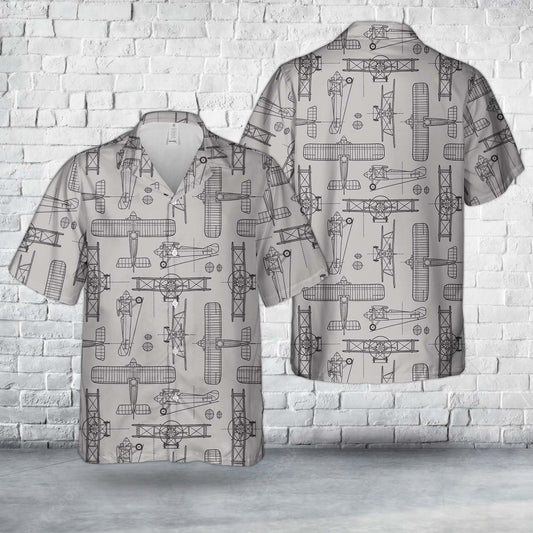 Hand drawn vintage airplane Hawaiian Shirt